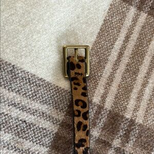 Leopard Print Belt with Gold Buckle